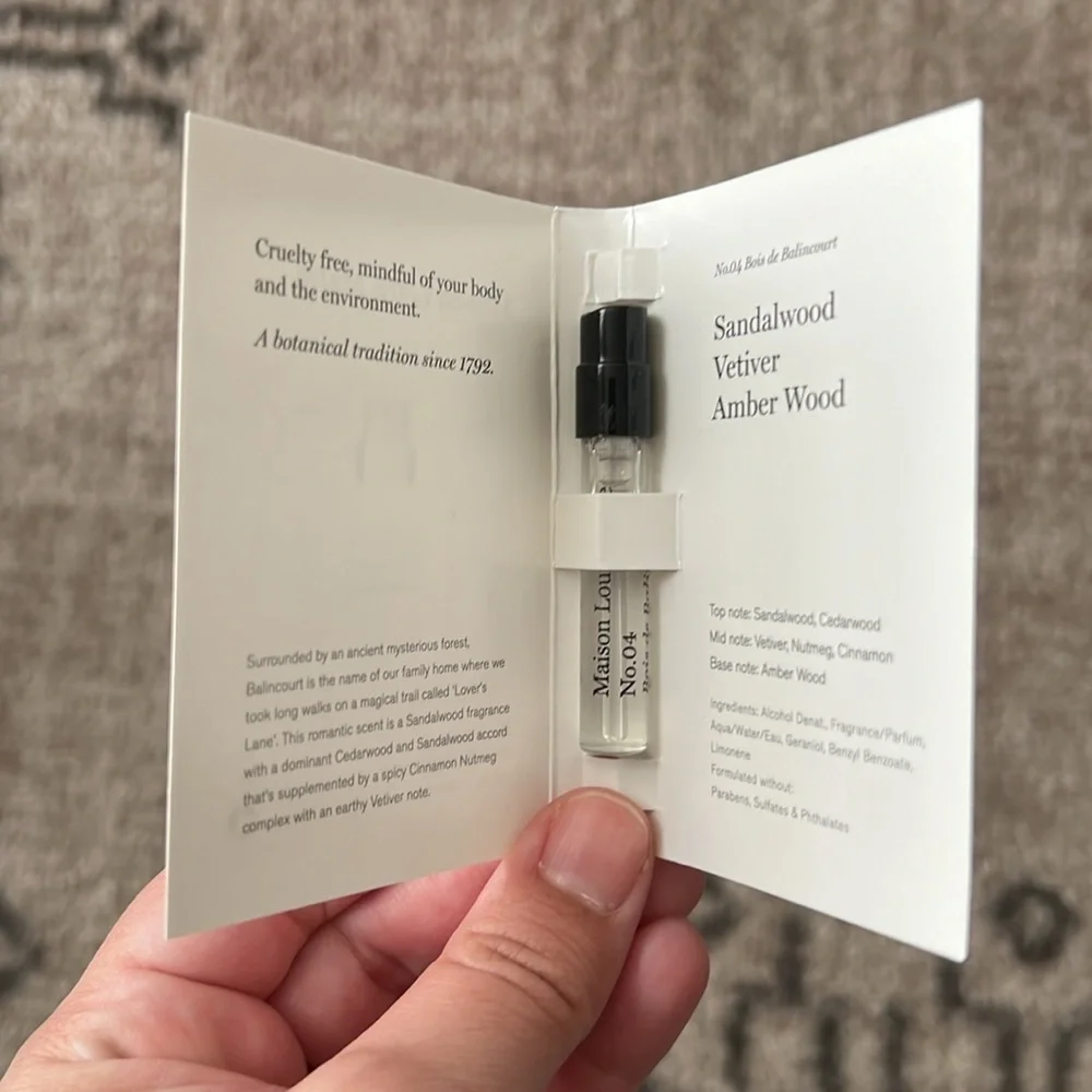 ❗️LAST 1❗️🤎5 For $25🤎 MAISON LOUIS MARIE No.04 Bois de Balincourt Fragrance